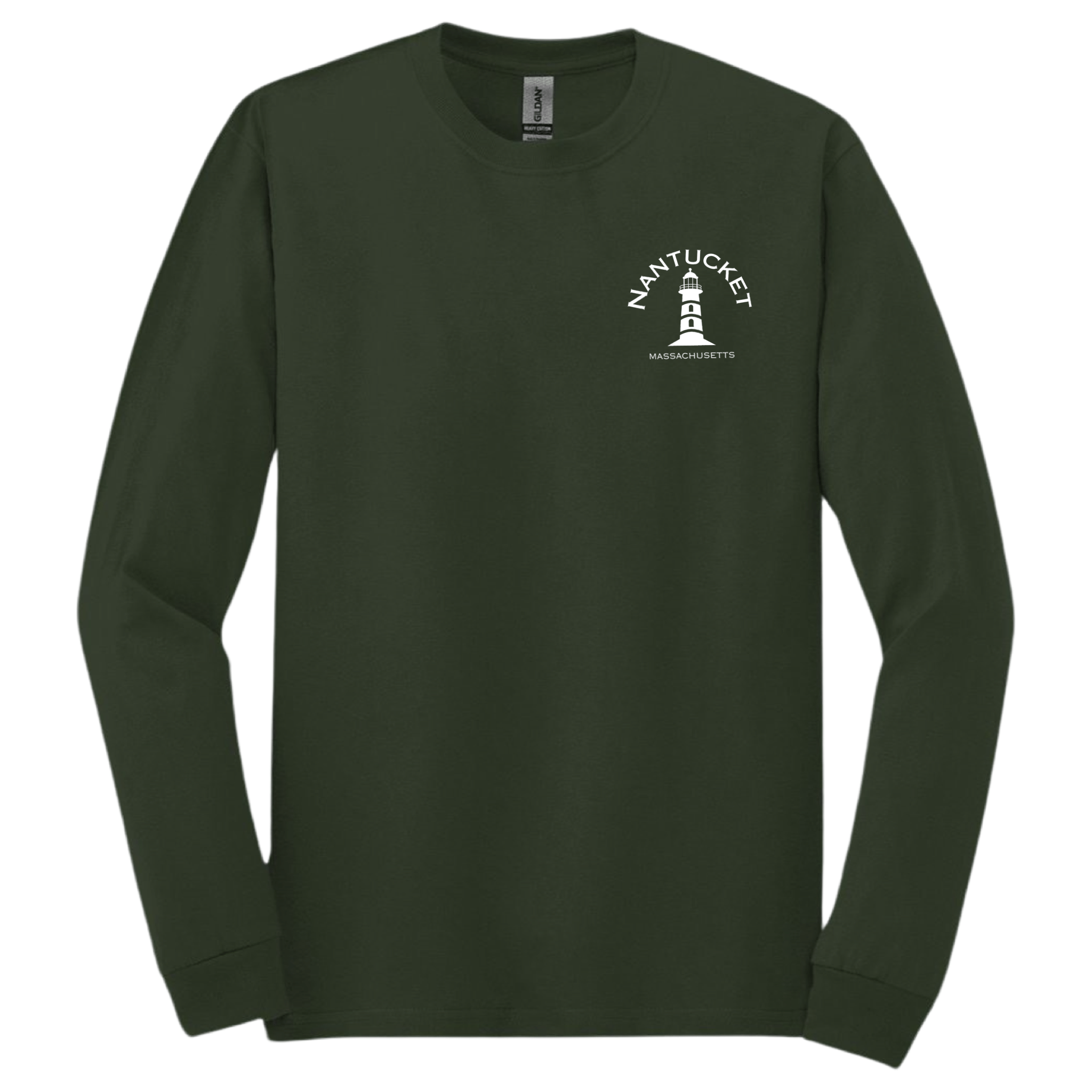 Nantucket Lighthouse Long Sleeve T-Shirt, forest green