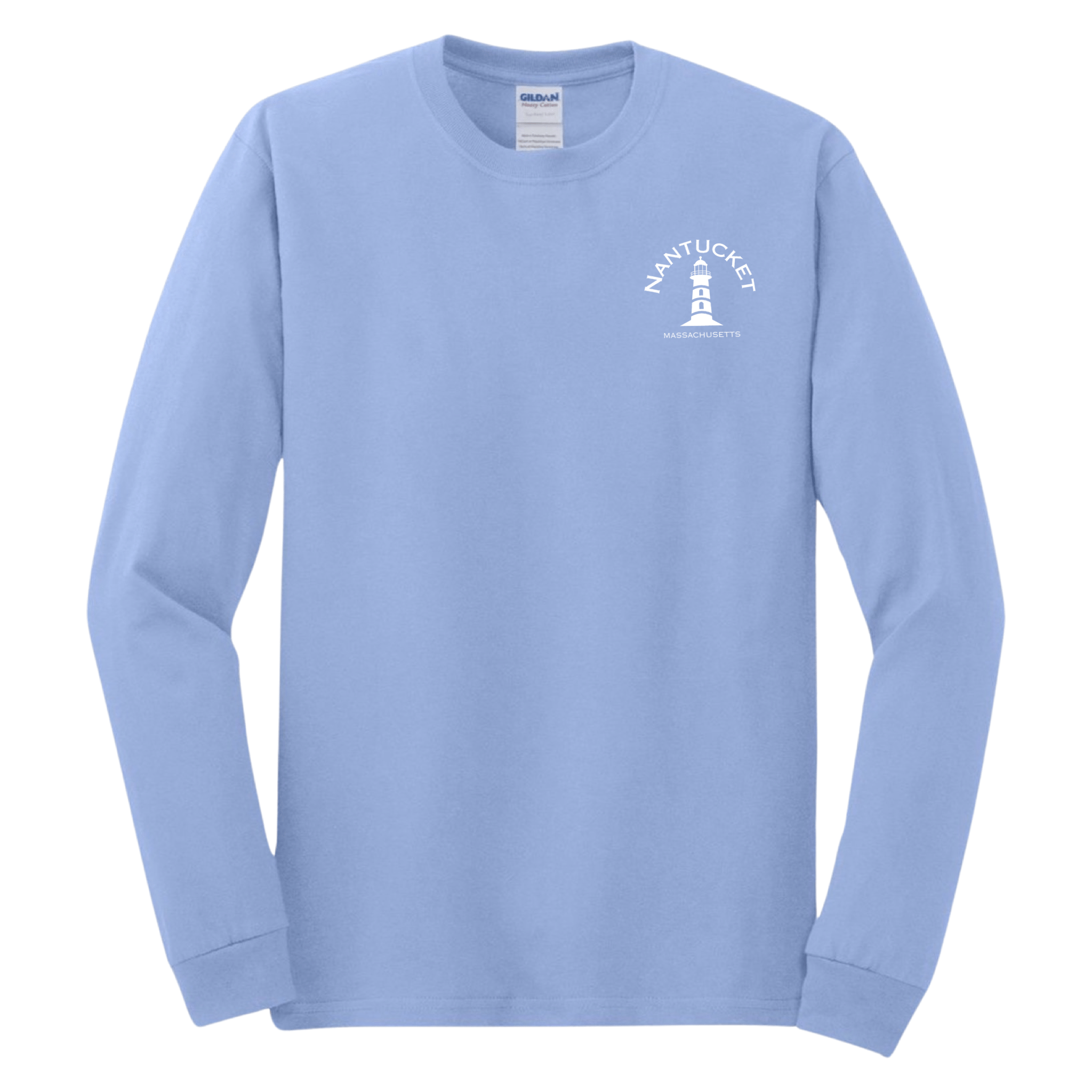 Nantucket Lighthouse Long Sleeve T-Shirt, carolina blue