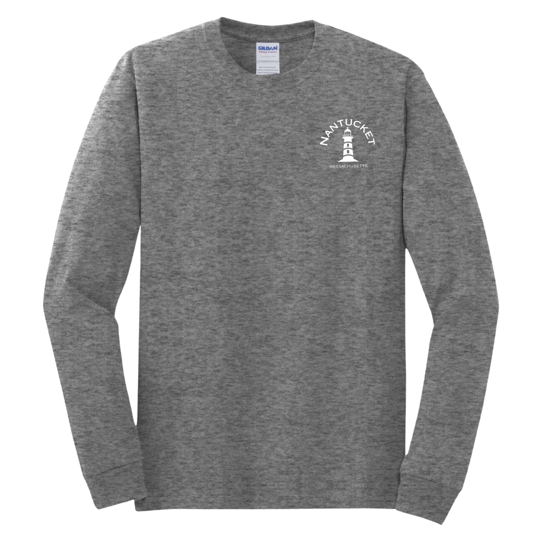 Nantucket Lighthouse Long Sleeve T-Shirt, graphite heather