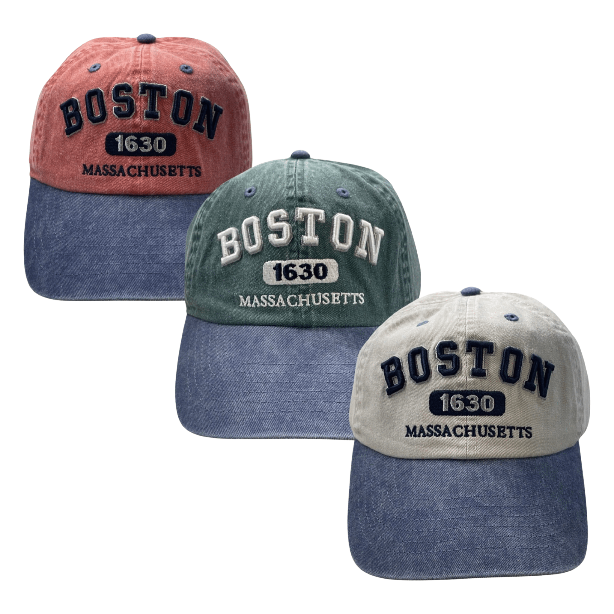 boston embroidered adjustable hat, all colors