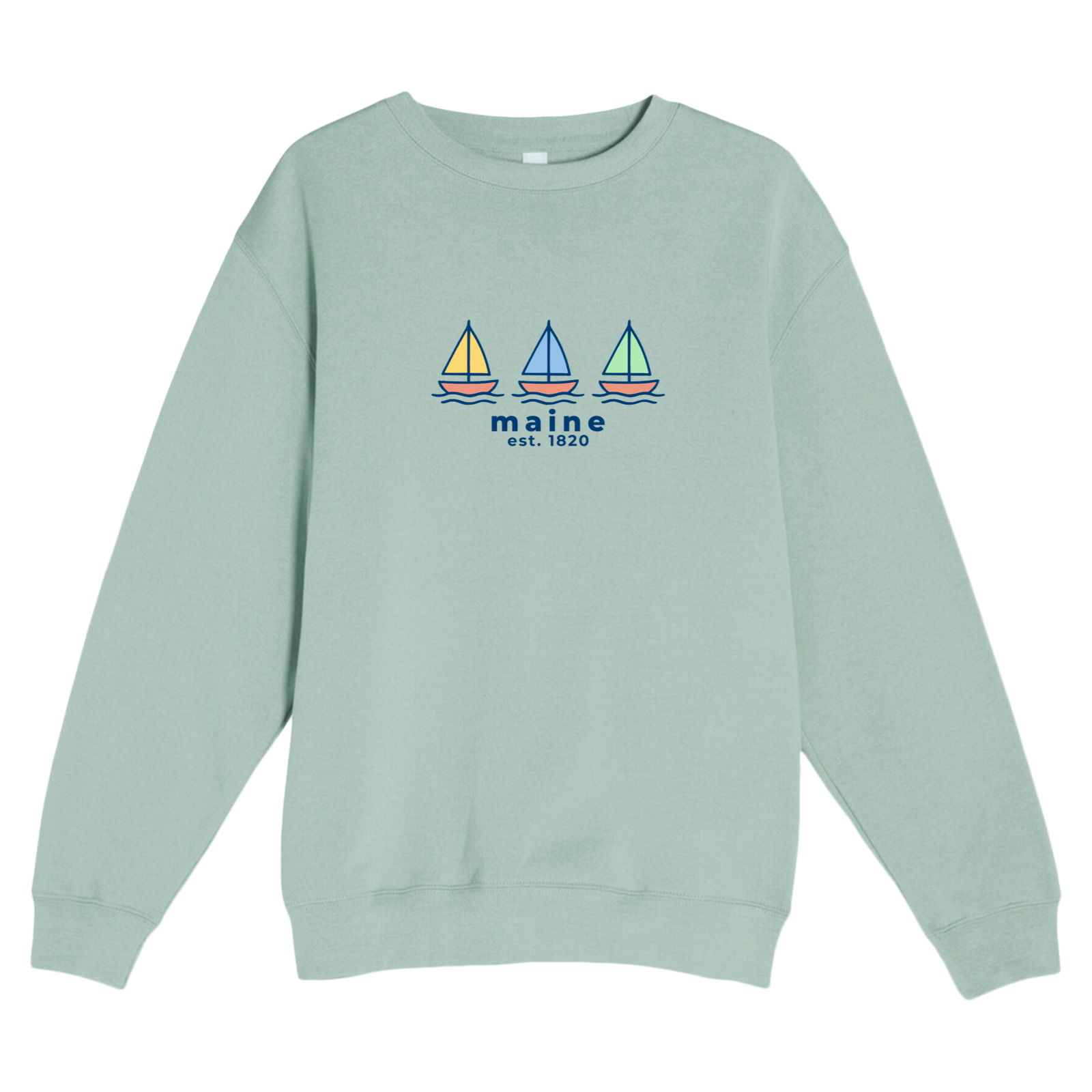 Maine Summer Sails Soft Fleece Crewneck Sweatshirt