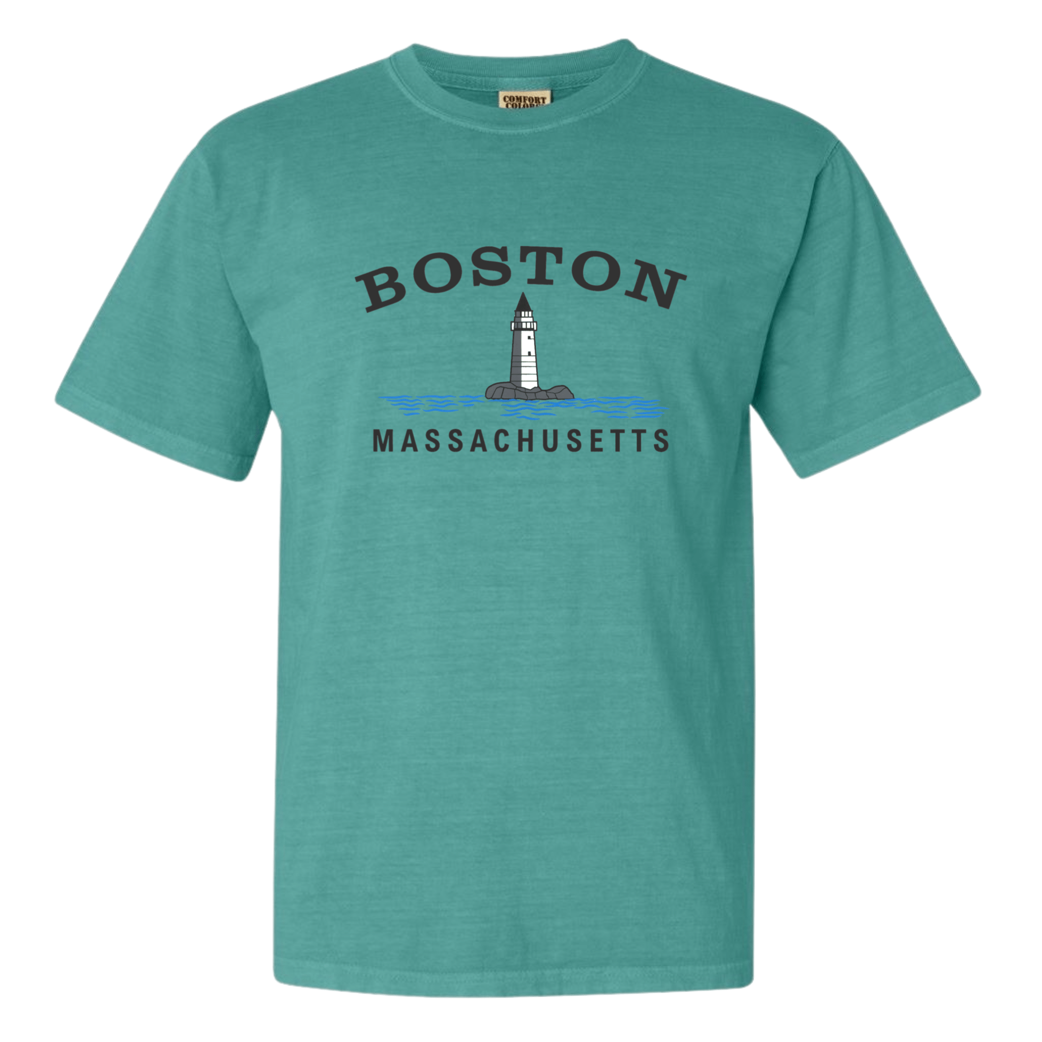 boston big lighthouse comfort colors t-shirt, seafoam