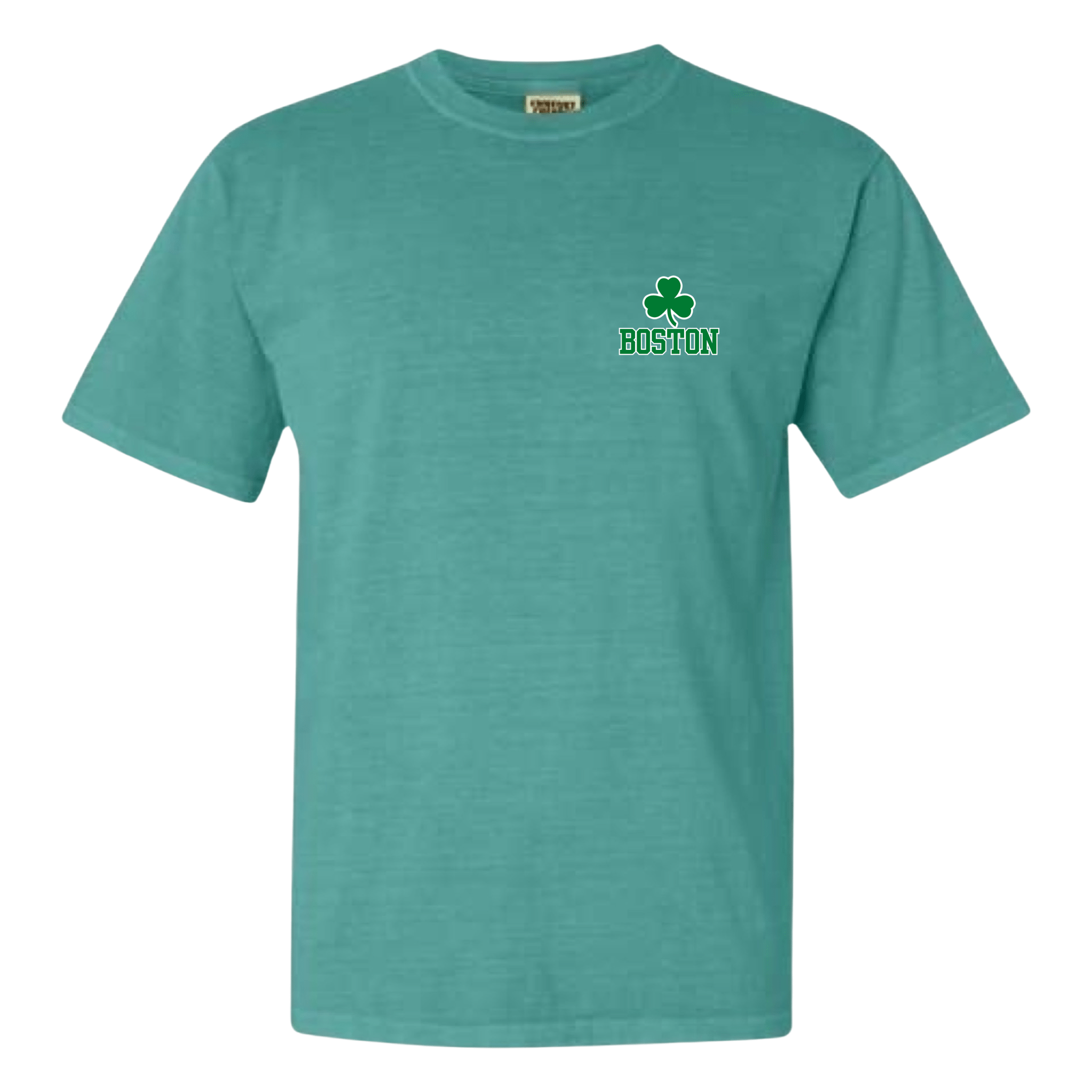 boston green shamrock comfort colors t-shirt, seafoam