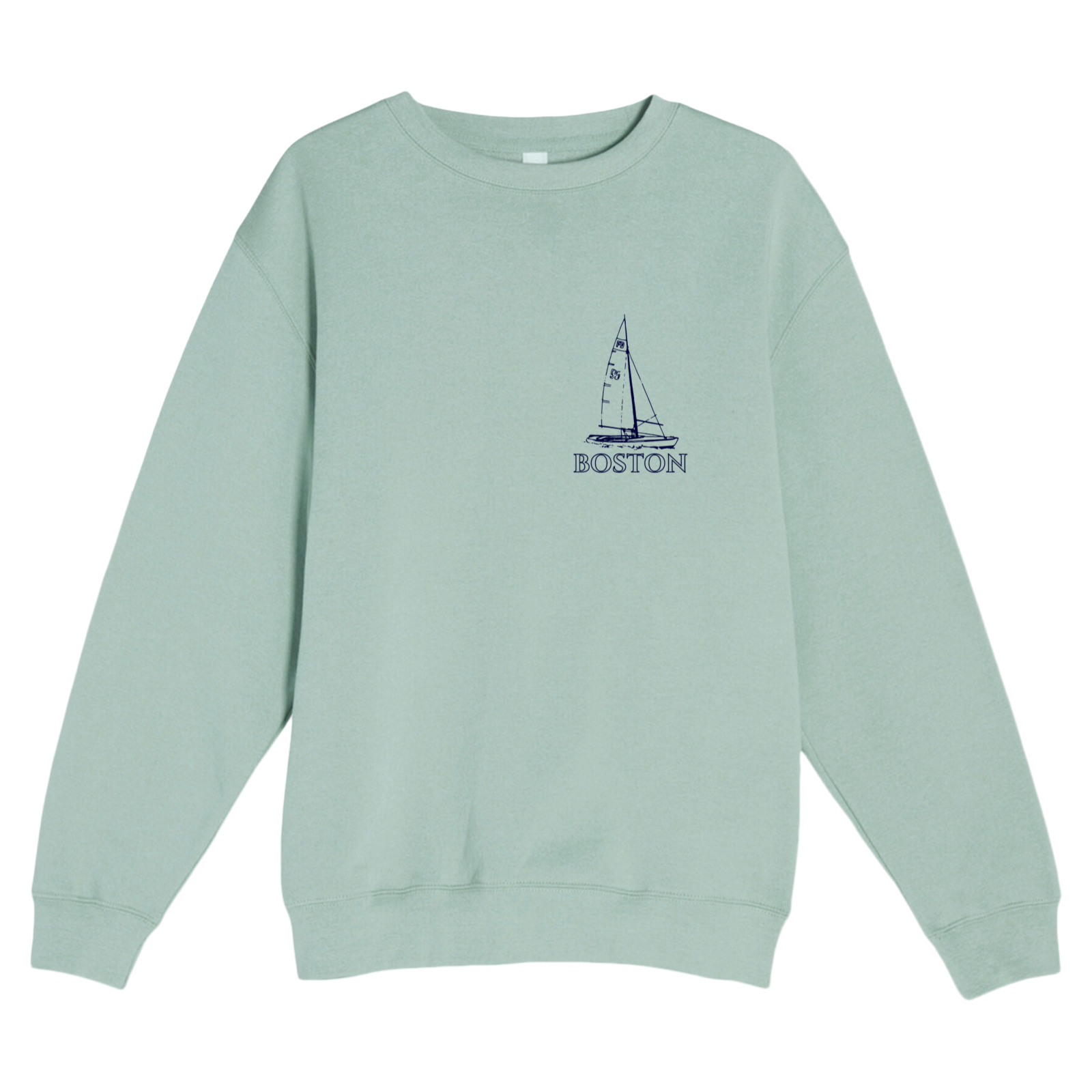 Boston Sailboat Soft Fleece Crewneck Sweatshirt