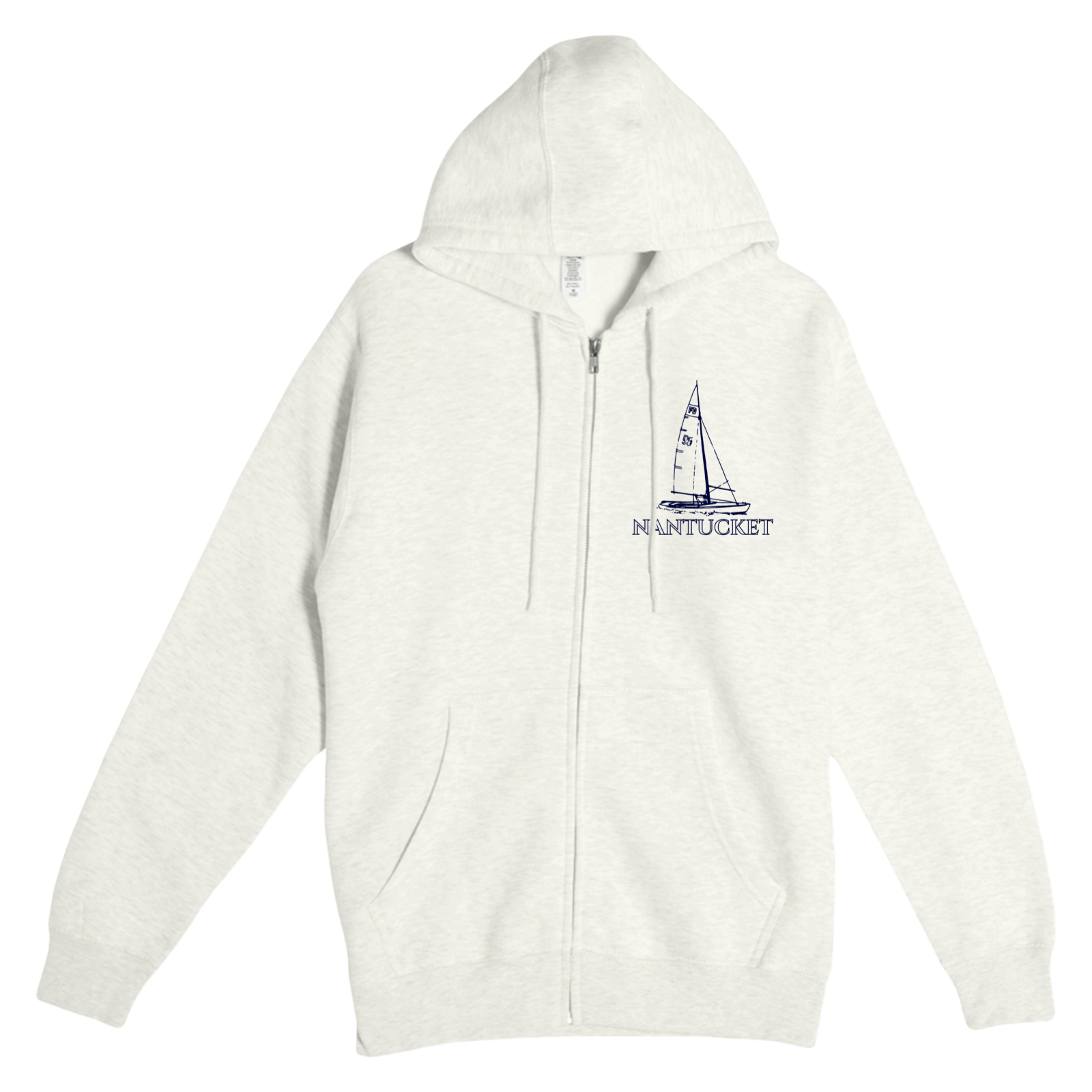 Nantucket Sailboat Soft Fleece Full Zip Hoodie