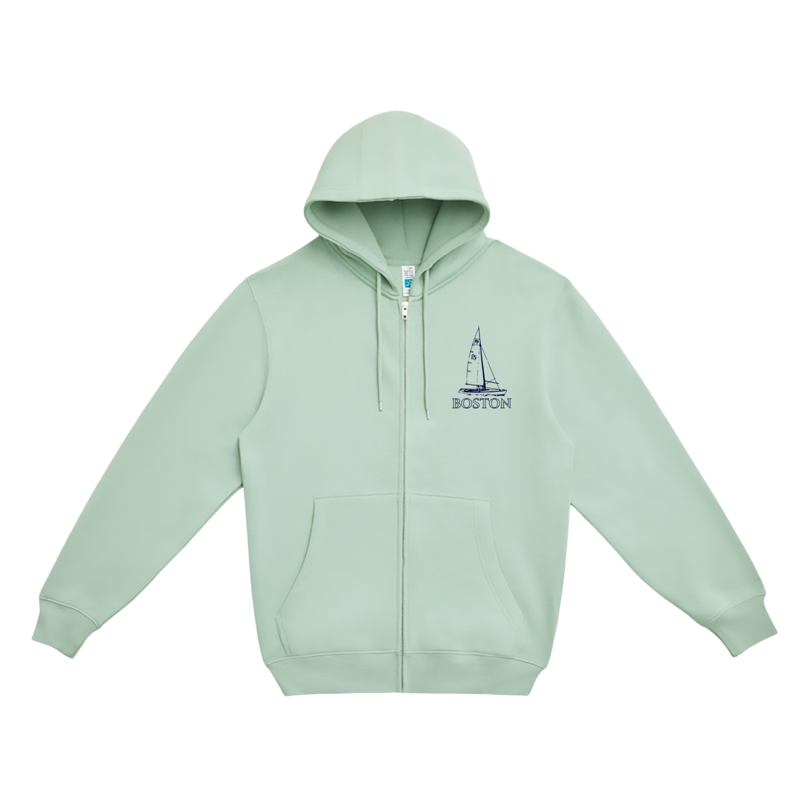 Boston Sailboat Soft Fleece Full Zip Hoodie