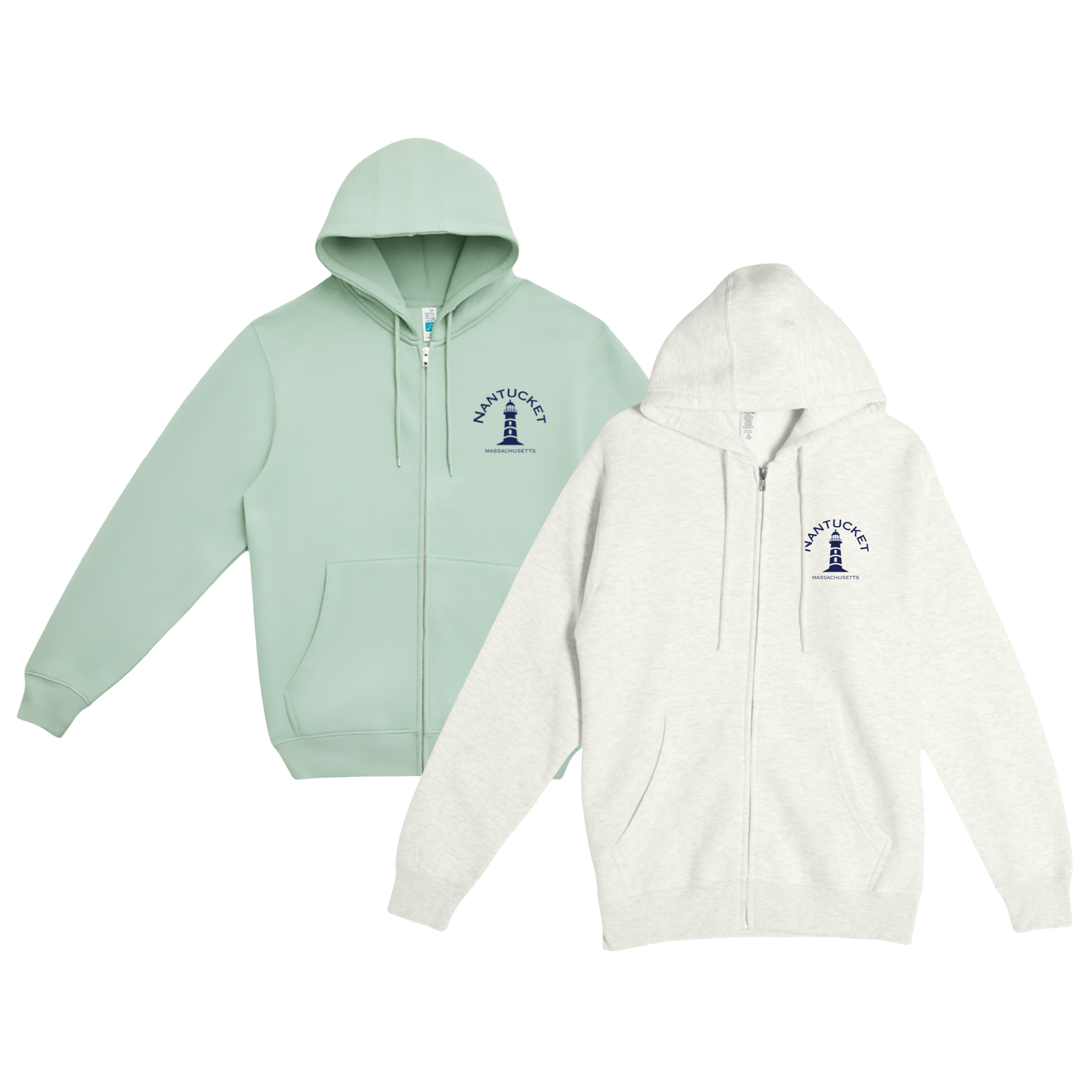 Nantucket Lighthouse Soft Fleece Full Zip Hoodie