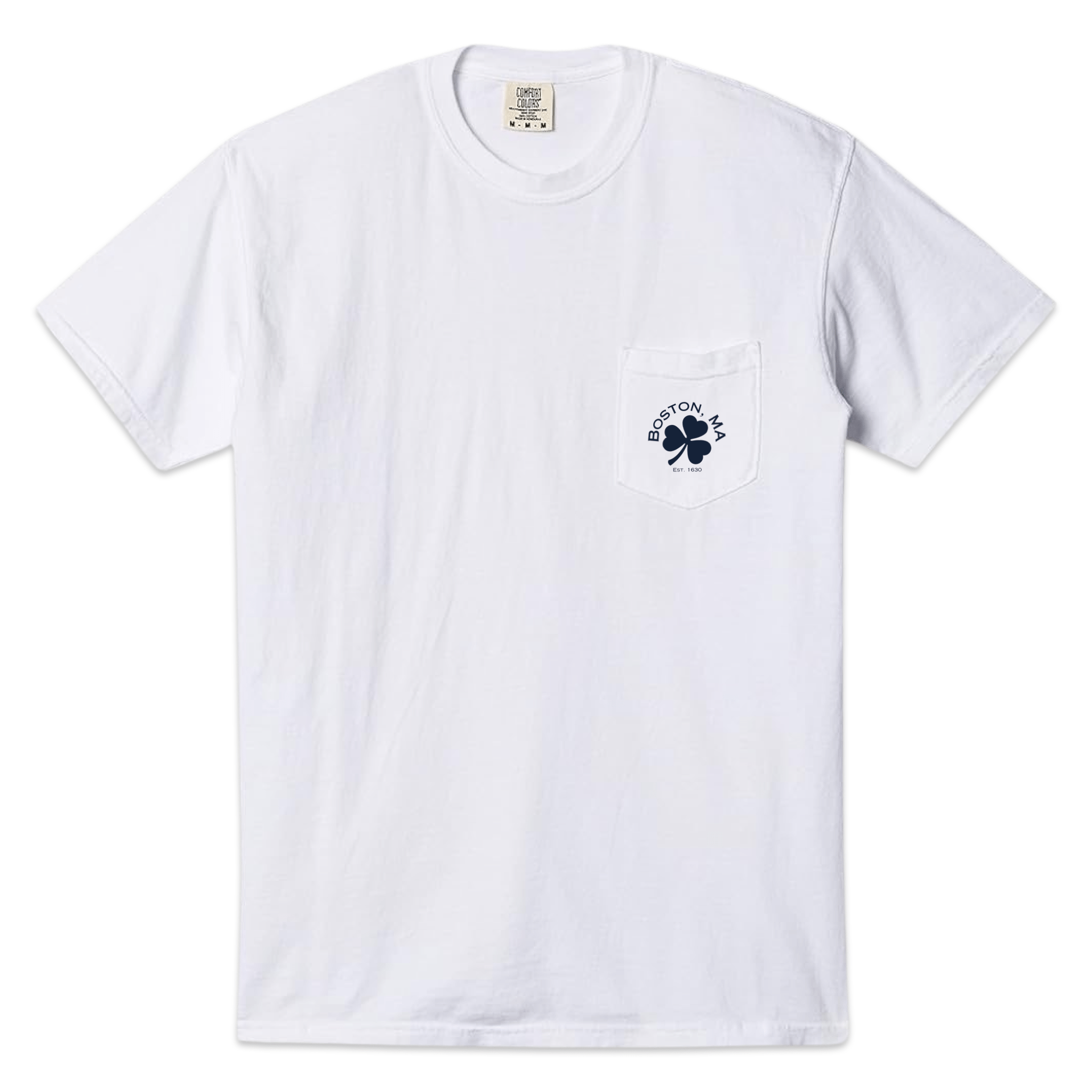 Boston Shamrock Comfort Colors Pocket Tee