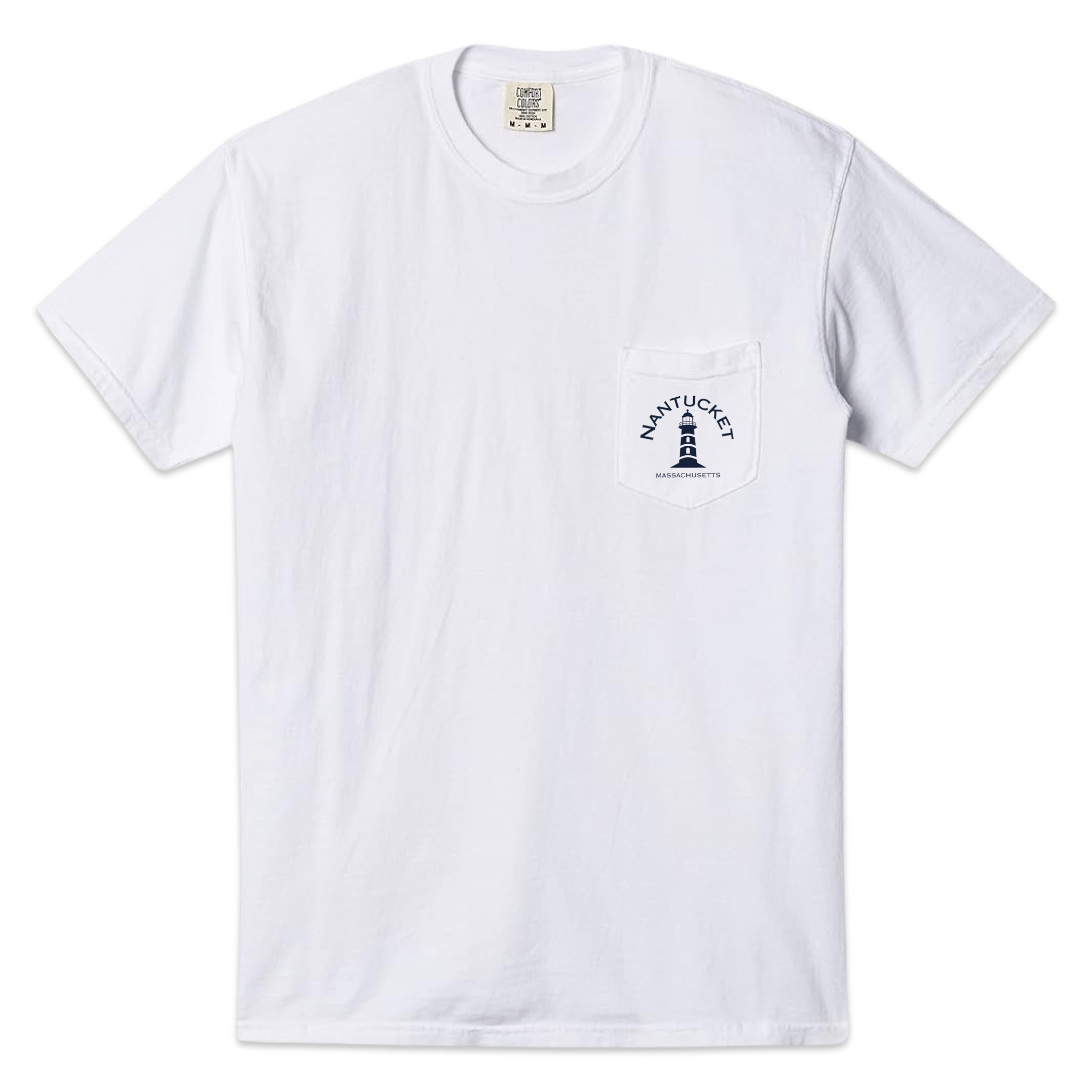 Nantucket Lighthouse Comfort Colors Pocket Tee