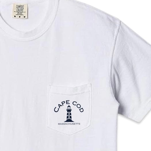 Cape Cod Lighthouse Comfort Colors Pocket Tee