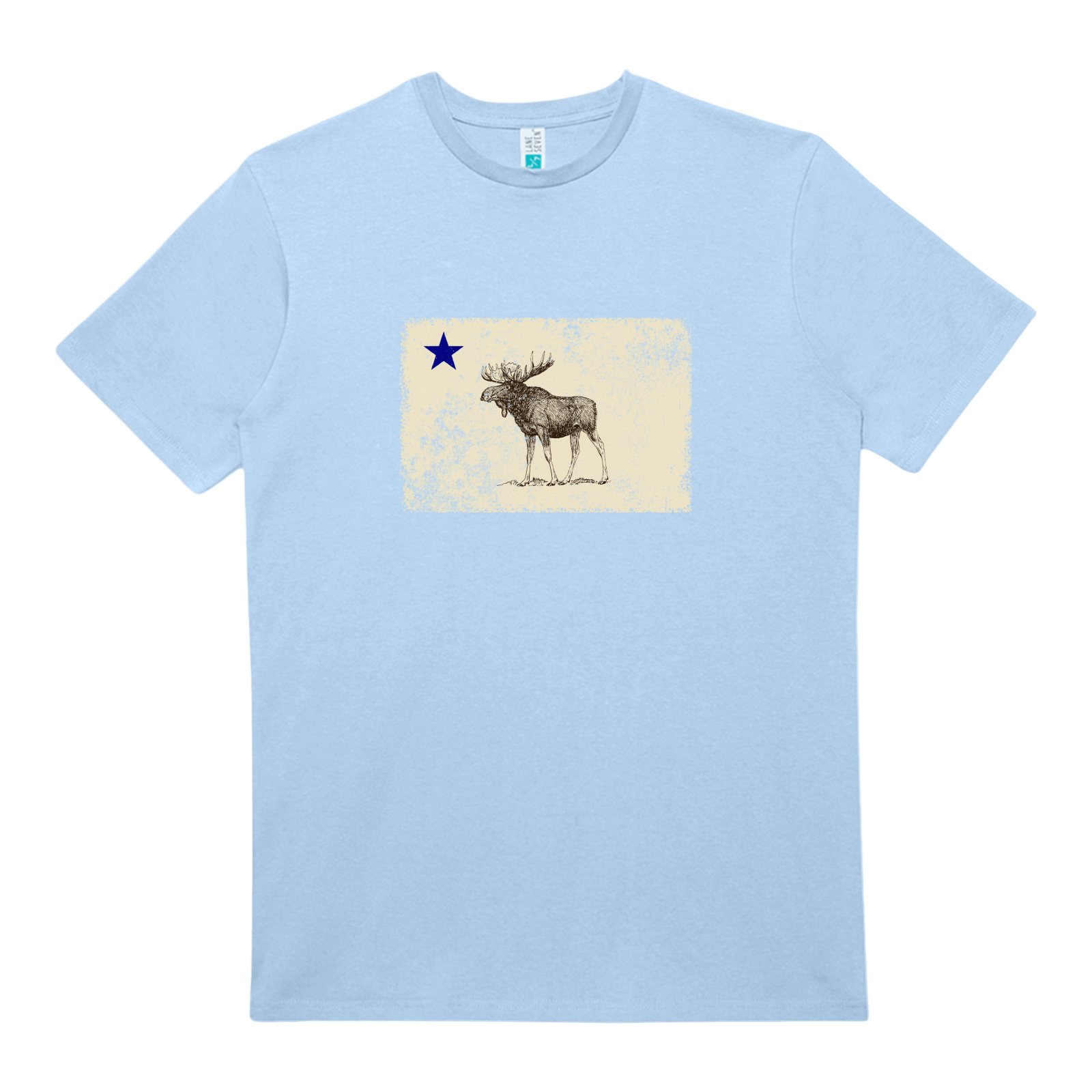 Cape Cod Clothing Company Classic Maine Moose Flag Heavy Cotton T-Shirt