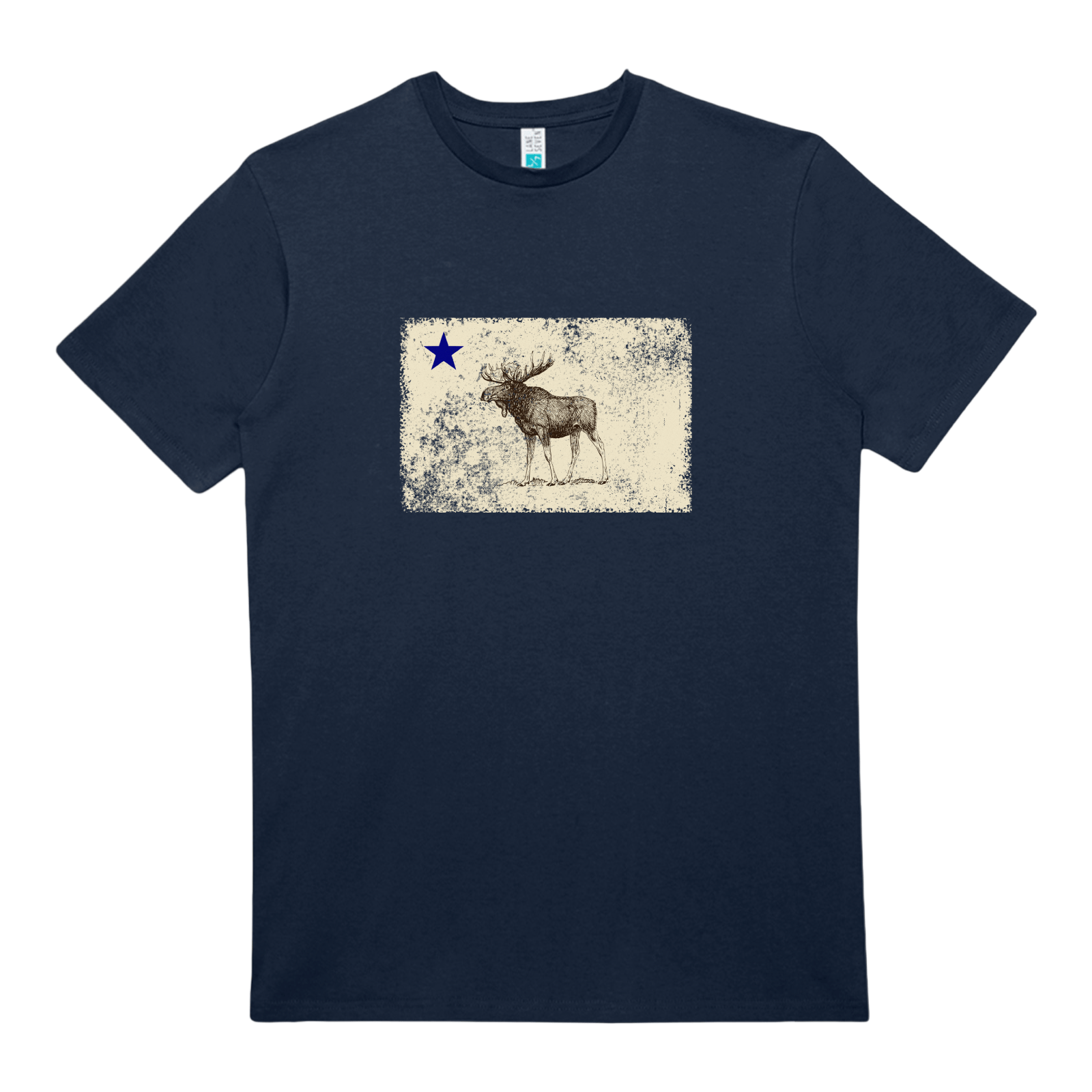 Cape Cod Clothing Company Classic Maine Moose Flag Heavy Cotton T-Shirt