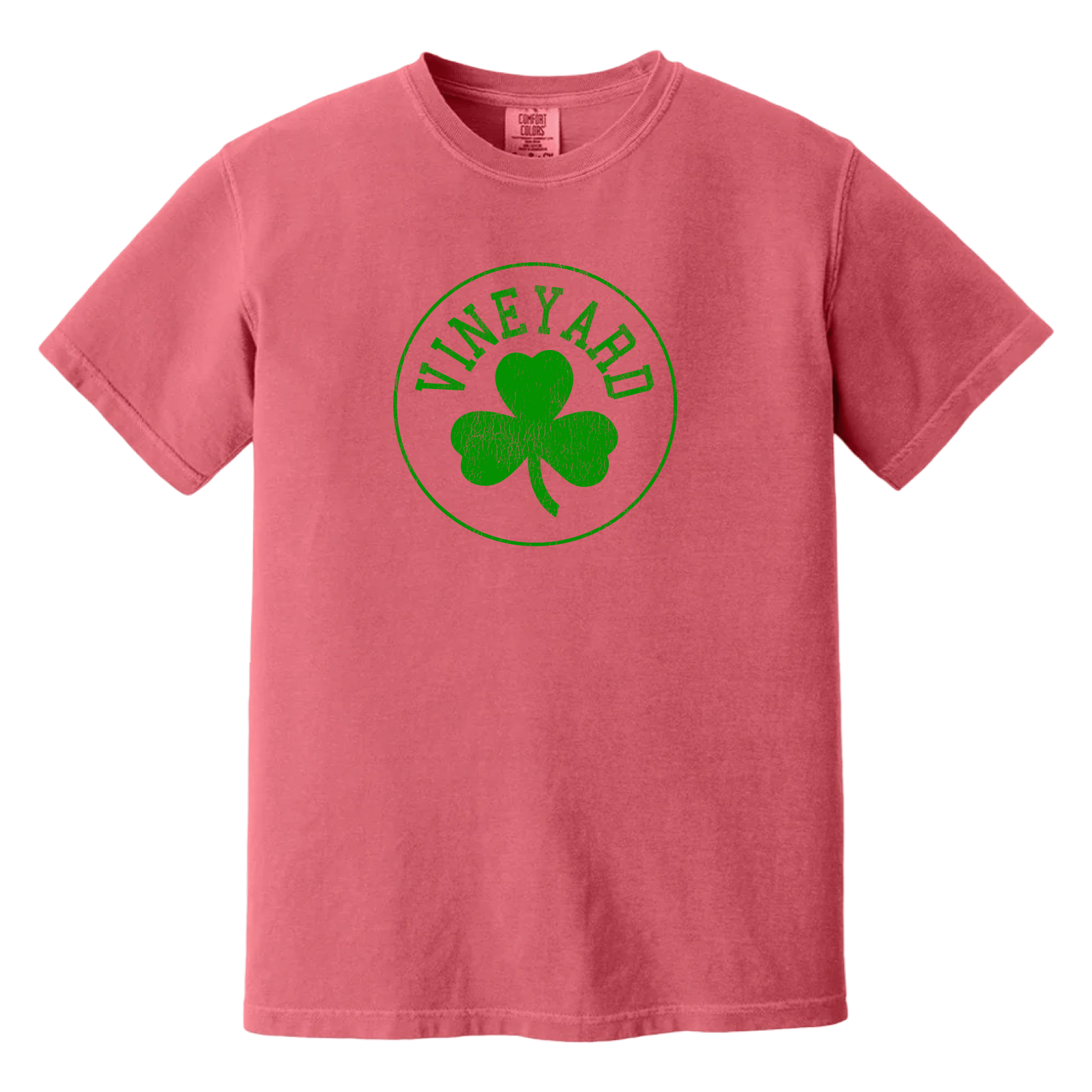 Cape Cod Clothing Company Martha's Vineyard Legacy Shamrock Comfort Colors T-Shirt - Watermelon