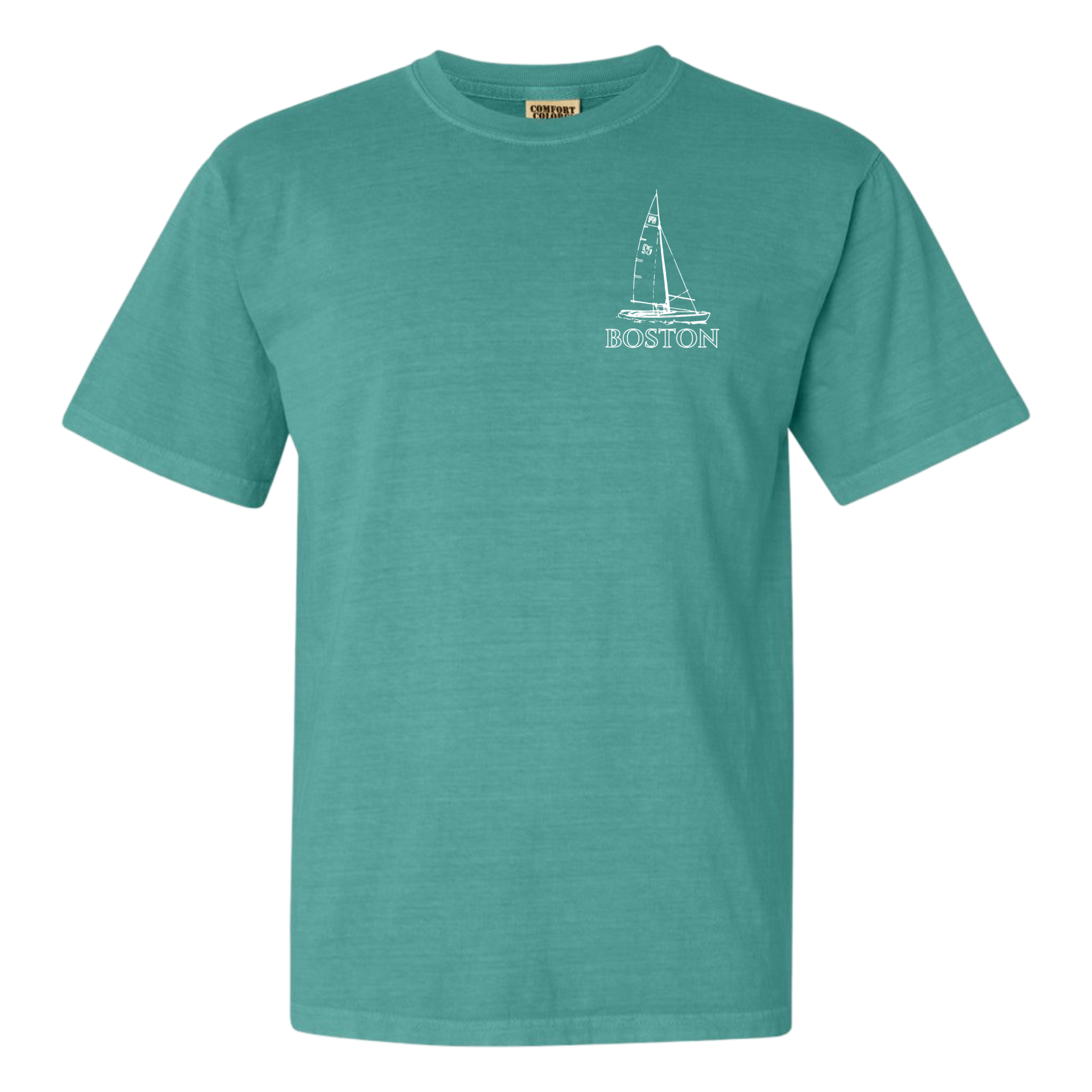 Boston Sailboat Comfort Colors T-Shirt, seafoam