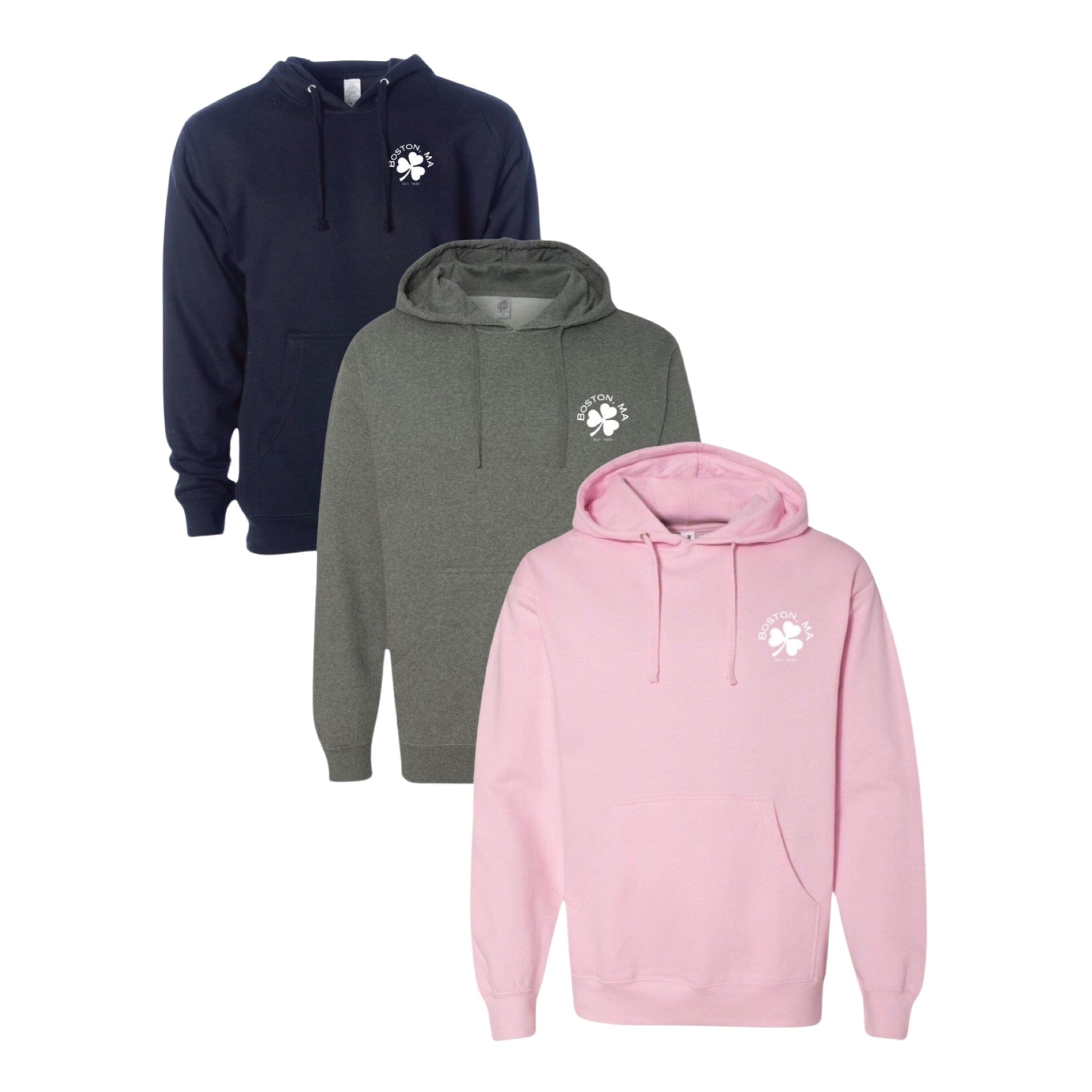 Boston Shamrock Essential Hoodie, all colors