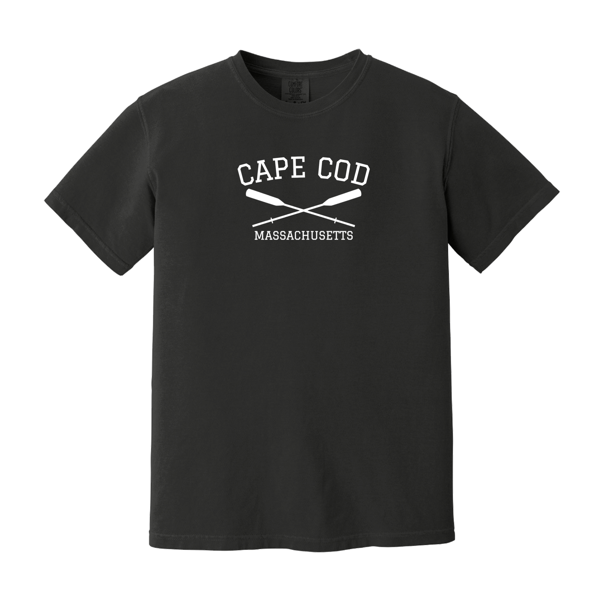 Cape Cod Crossed Oar Comfort Colors T-Shirt, black