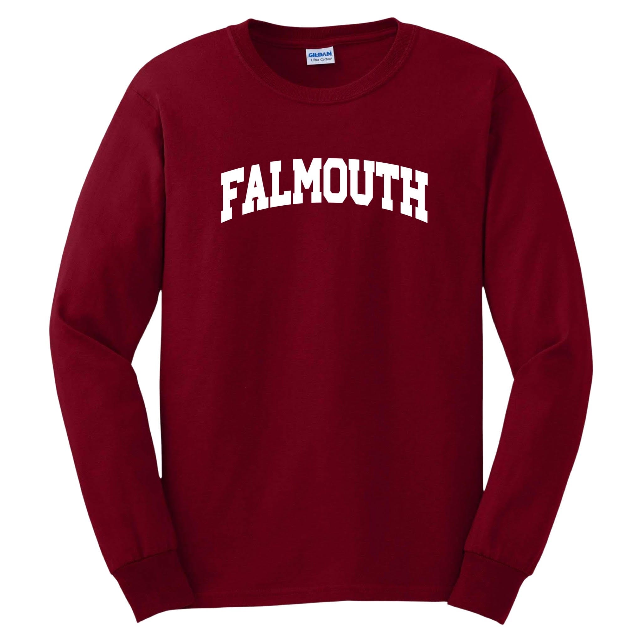 falmouth long sleeve t-shirt, cardinal red