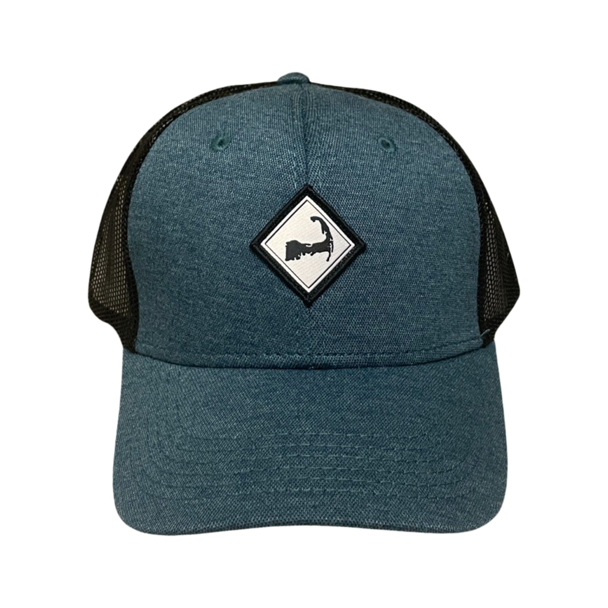 Cape Cod Silhouette Patch Mesh Snapback Hat, blue