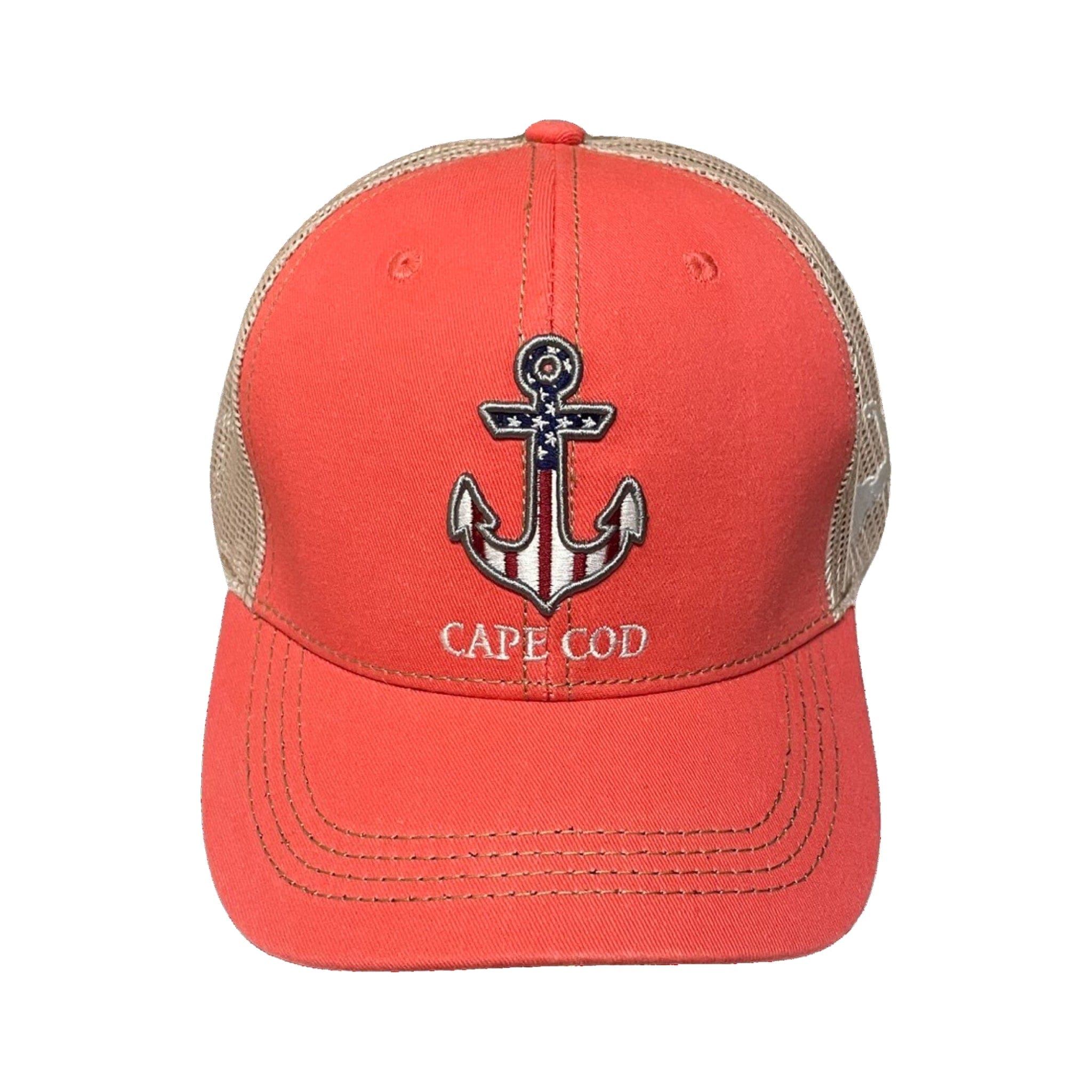  Cape Cod American Flag Anchor Snapback Hat