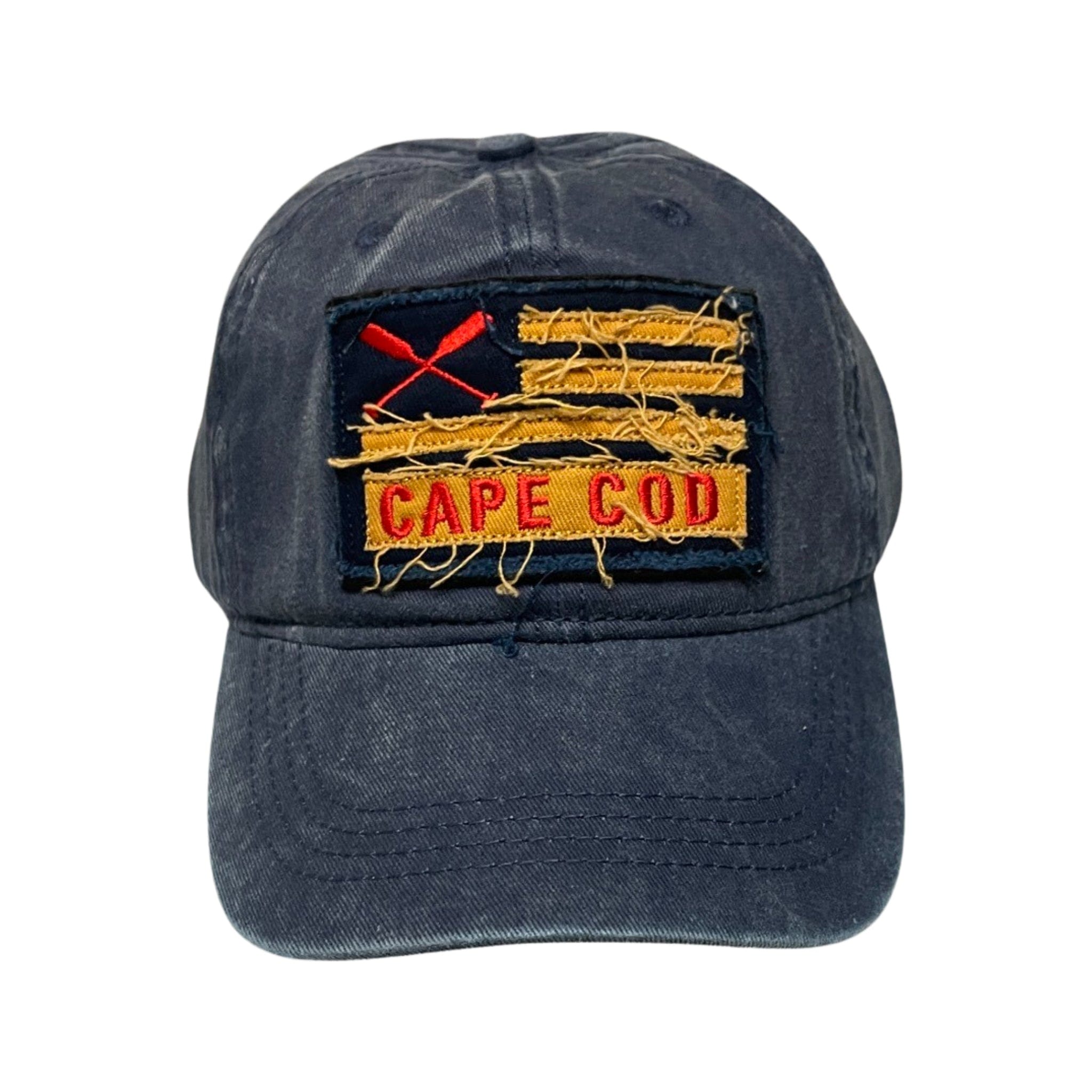 Cape Cod Crossed Oar Distressed Velcro Hat, front