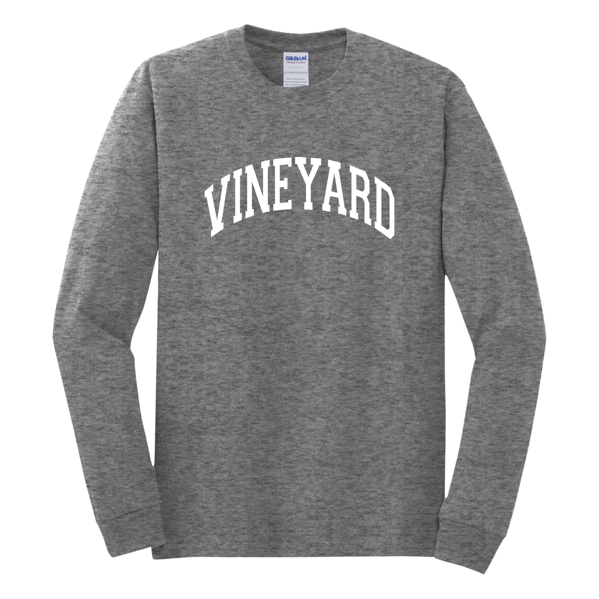 vineyard classic long sleeve t-shirt, graphite heather