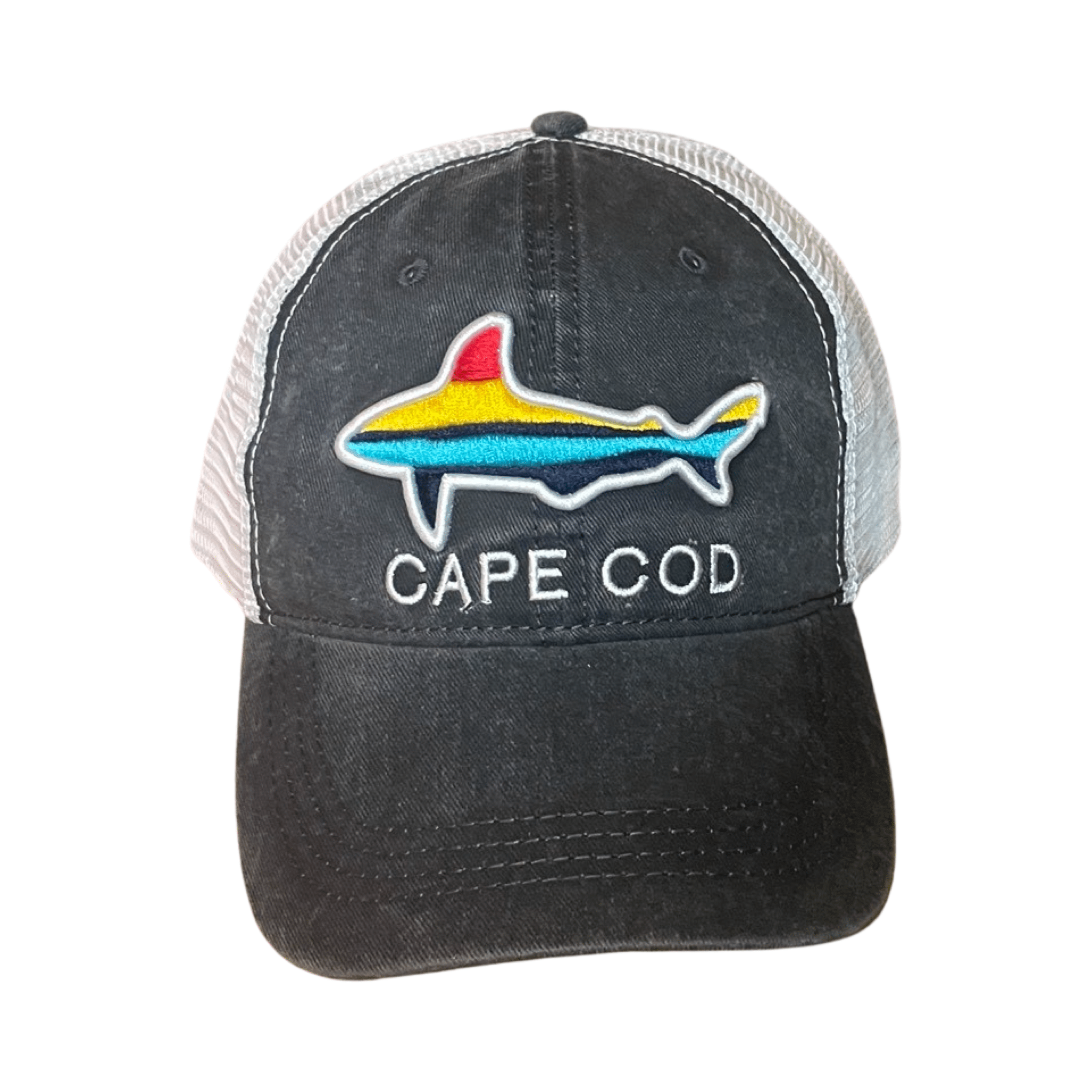 cape cod shark colorful snapback hat