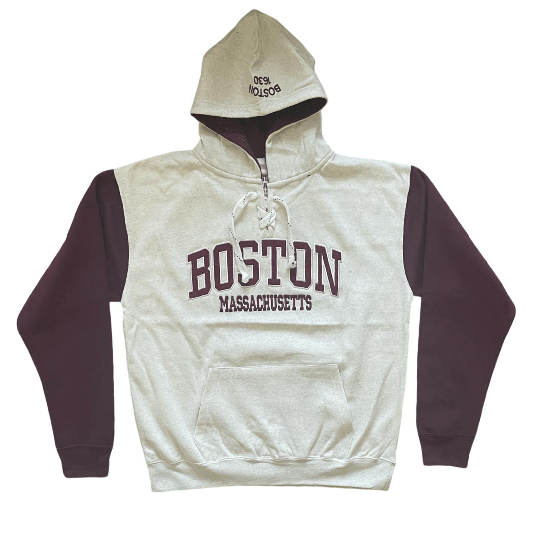 Boston applique hockey hoodie