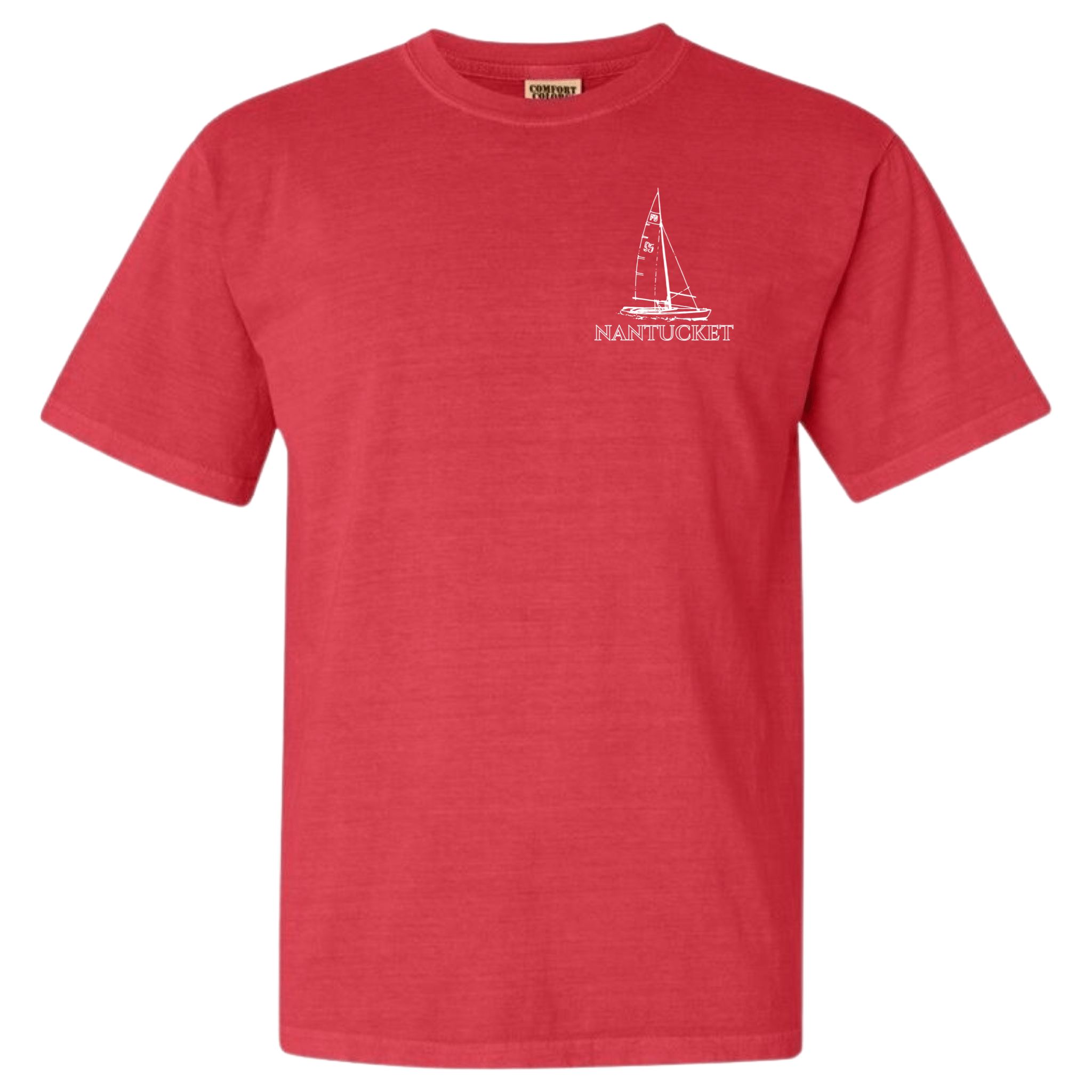 Nantucket Sailboat Comfort Colors T-Shirt, watermelon