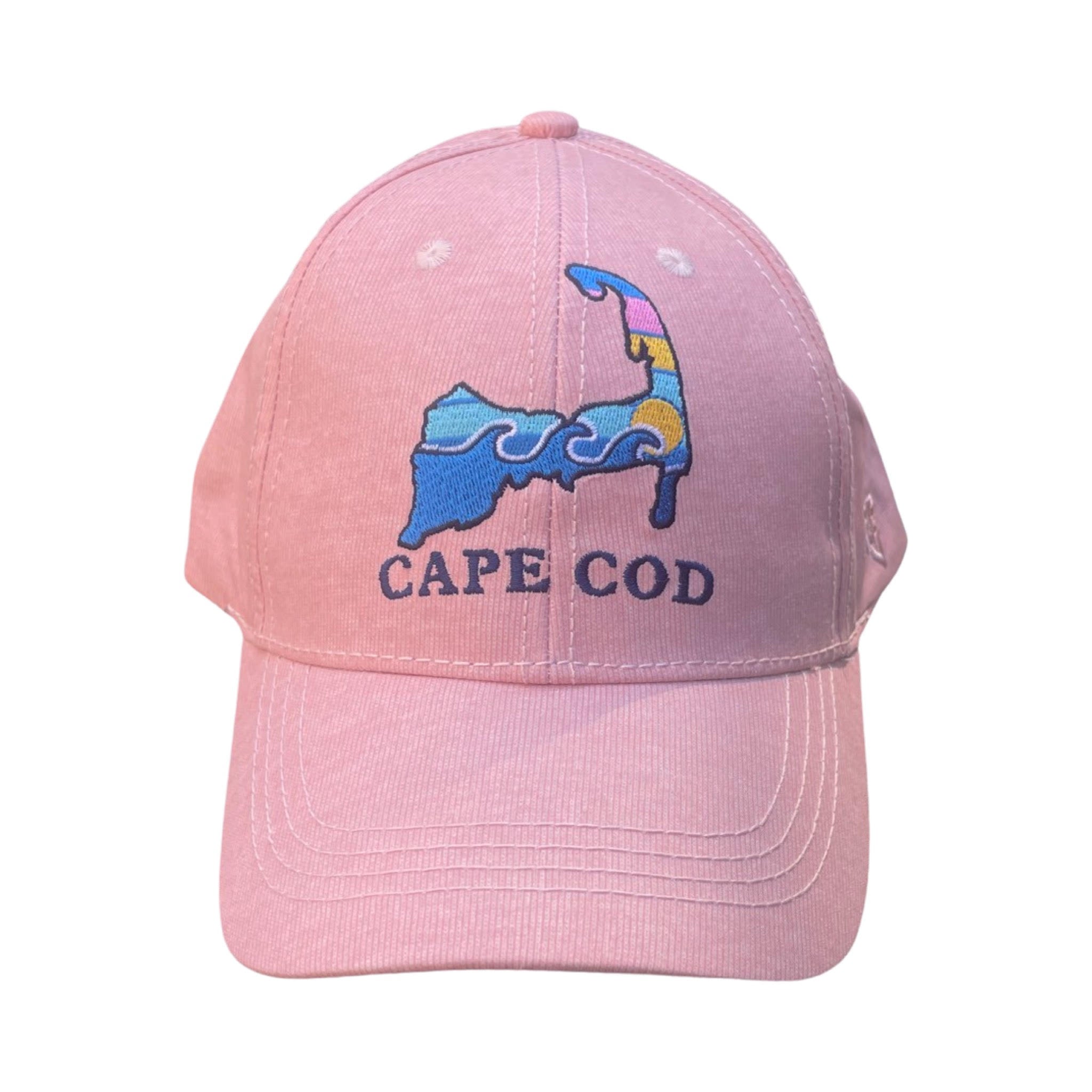 Cape Cod Pattern Silhouette Adjustable Hat - Salmon, front