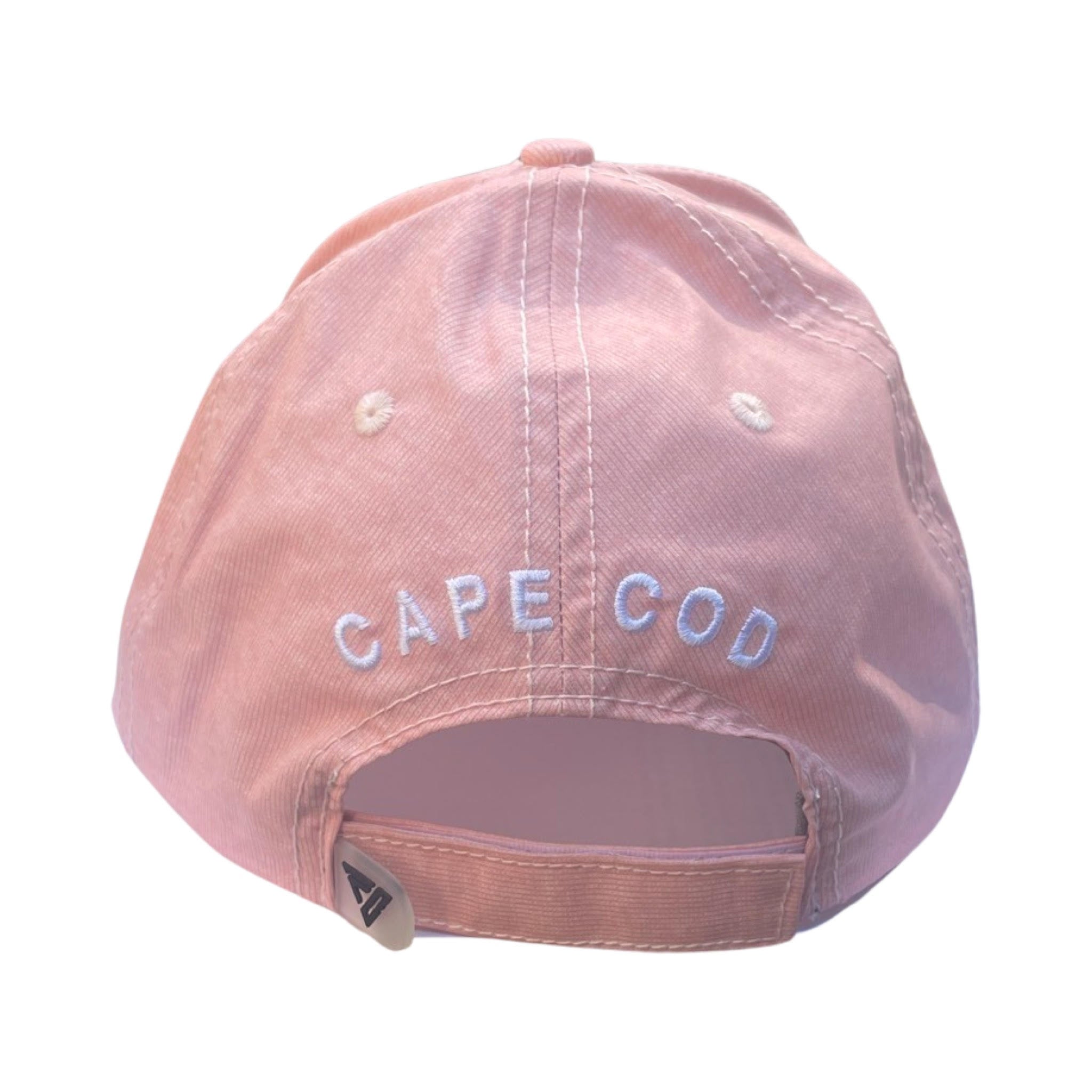 Cape Cod Pattern Silhouette Adjustable Hat - Salmon, back