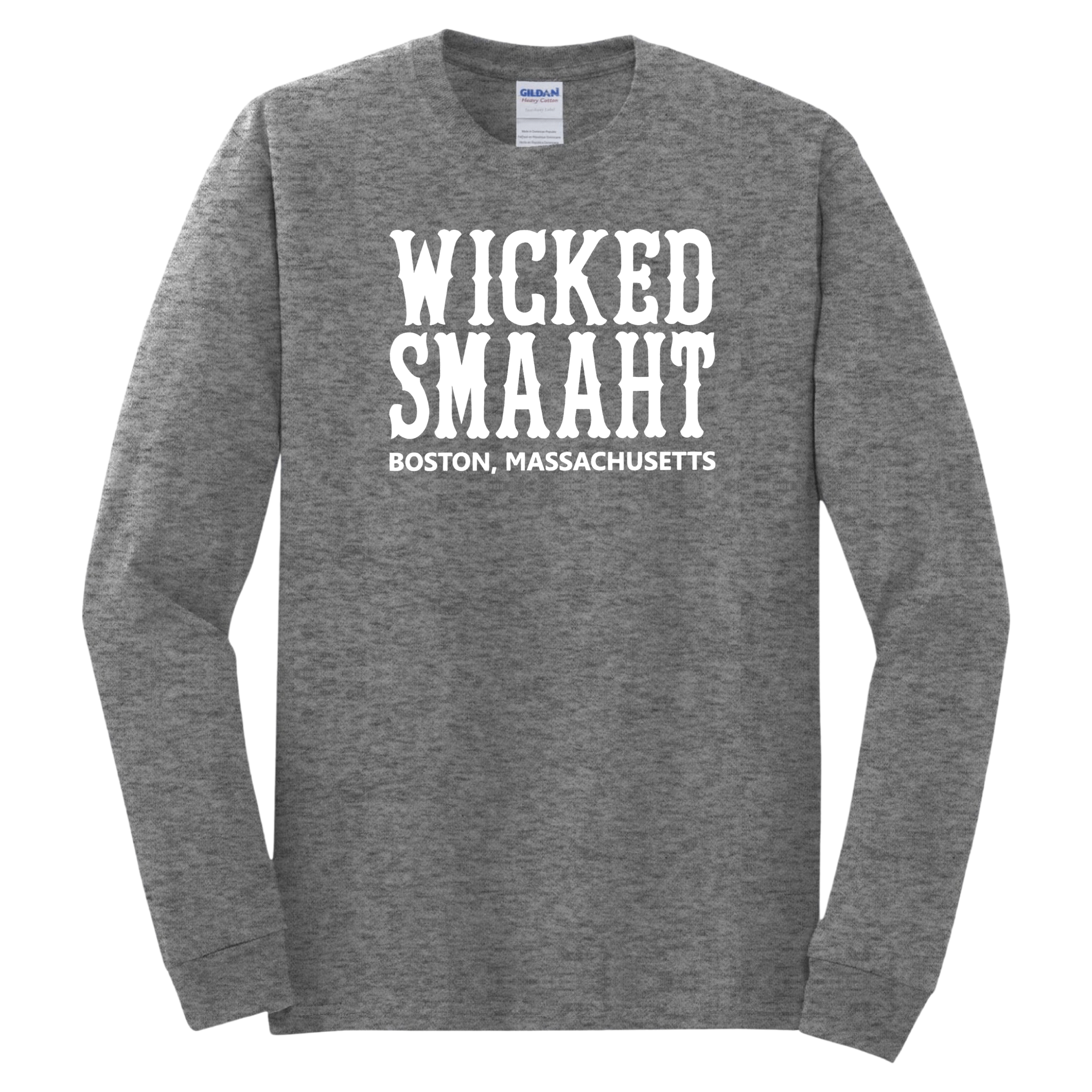 Boston Wicked Smaaht Long Sleeve T-Shirt, graphite heather